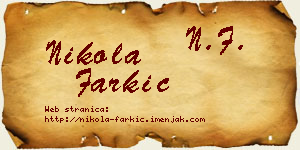 Nikola Farkić vizit kartica